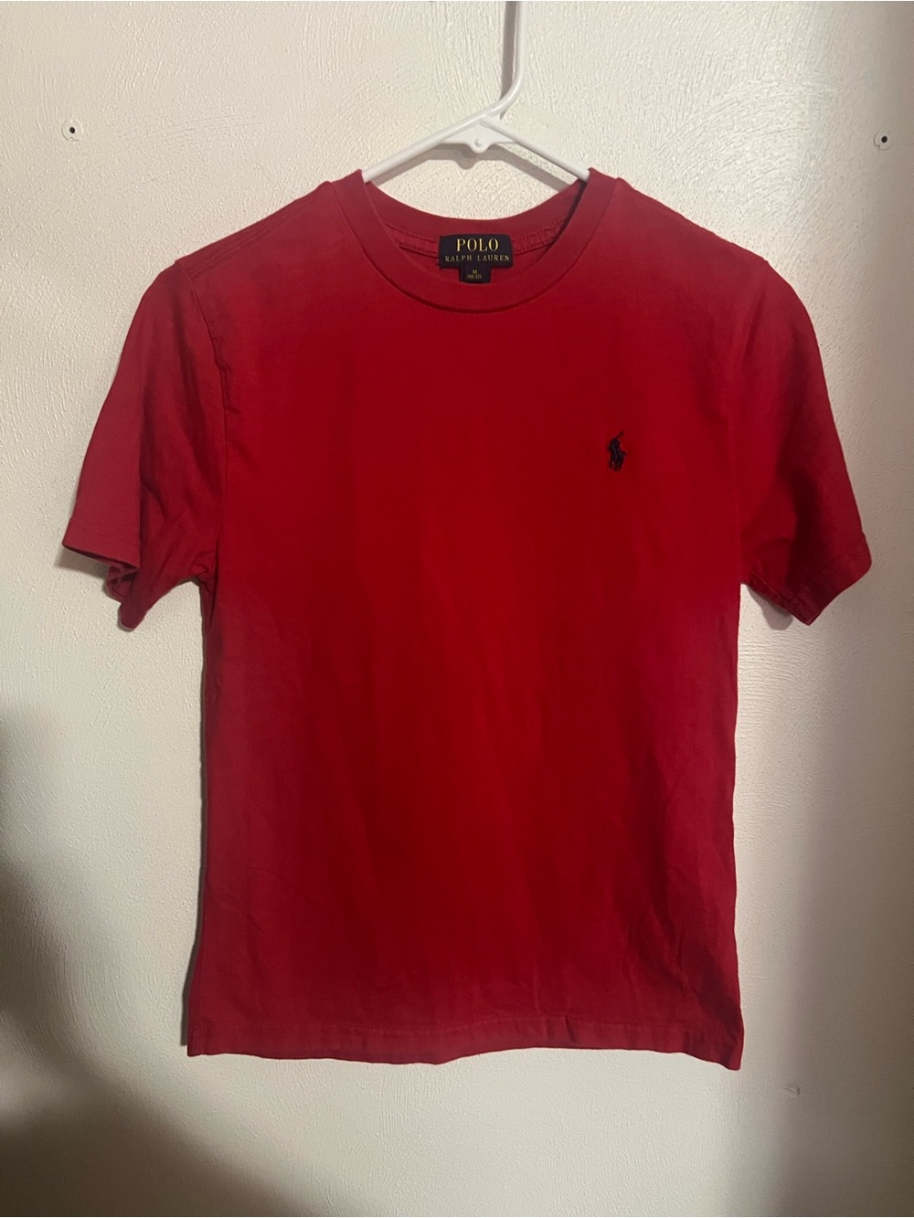 POLO RALPH‎ LAUREN Classic Embroidered Logo Casual T Shirt Red Navy Boy's Size M